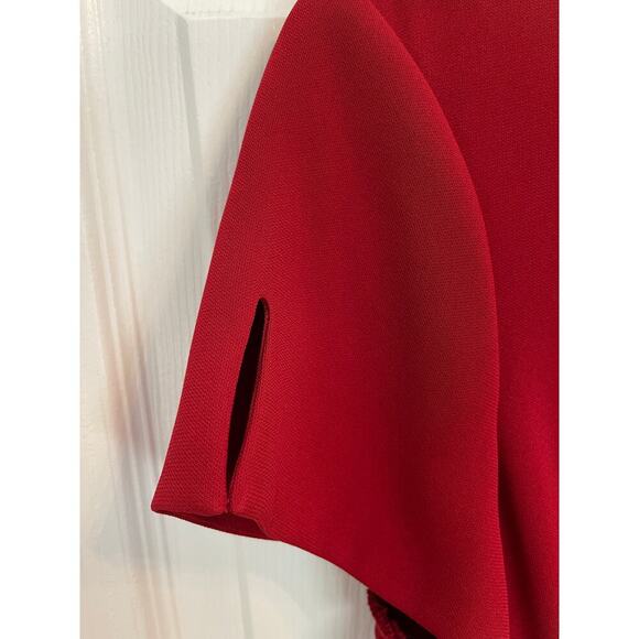 Diane von Furstenberg Raizel Fit & Flare Crepe Dress size 14 Red Office - Picture 12 of 12